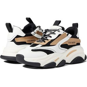 Steve Madden Possession Sneaker White/Tan NEW Women's Sneakers & Athletic Shoes